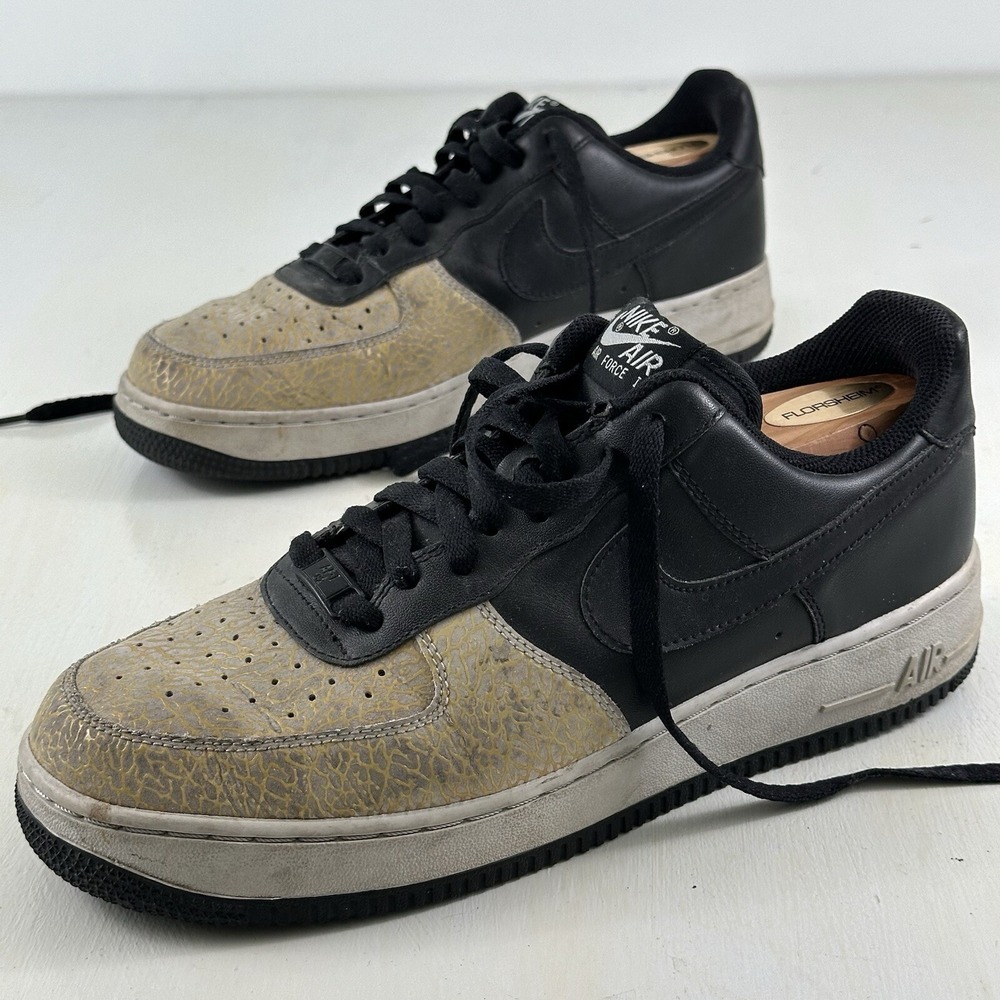 Nike Mens Air Force 1 AF1-'82 Elephant Print Shoes Size 9 Low Gray 317295-002